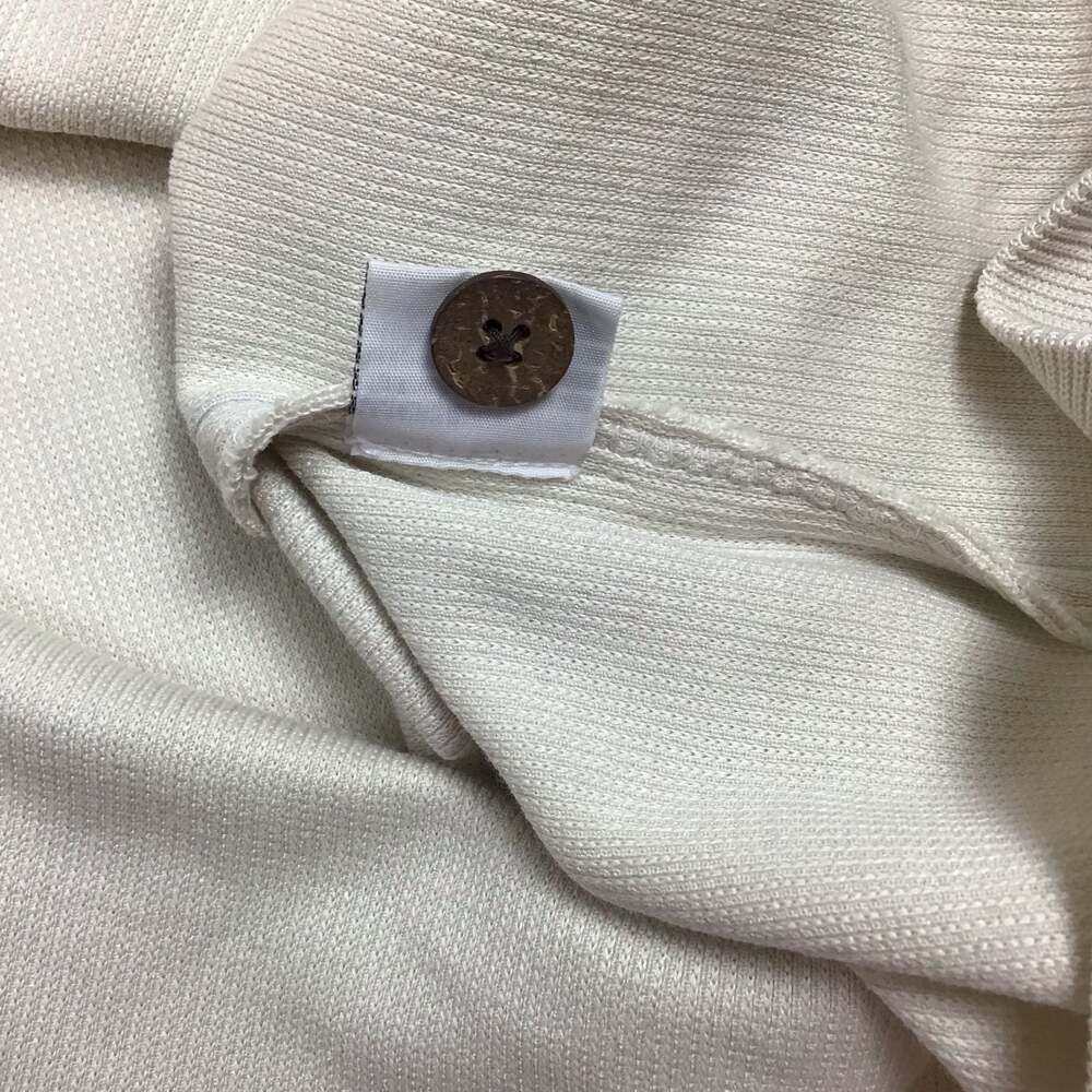 Tommy Bahama Men's Silk-Cotton Blend Ribbed Knit Polo Shirt Beige Large - Picture 10 of 10